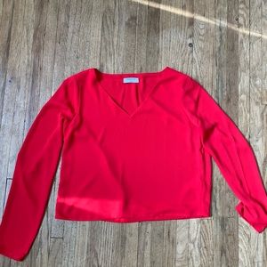 🍒 Bright Red Aritzia Babaton Blouse. 🍒